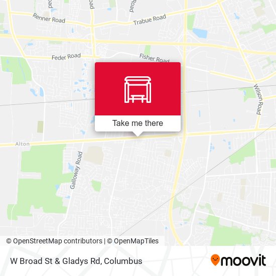 W Broad St & Gladys Rd map