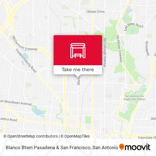 Blanco Btwn Pasadena & San Francisco map