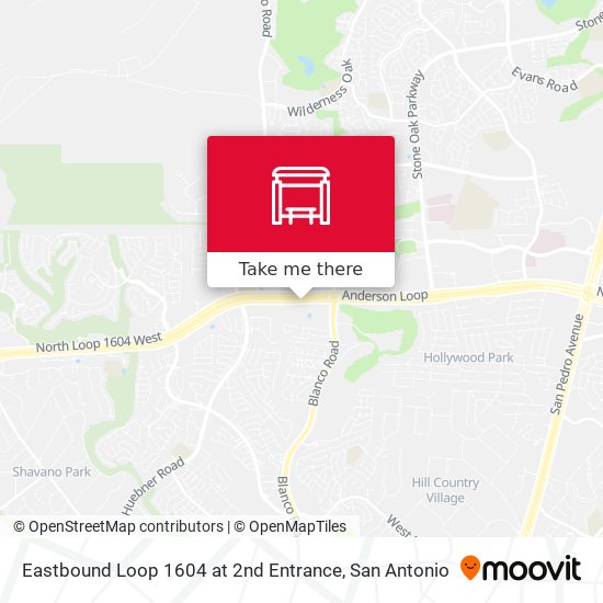 Eastbound Loop 1604 at 2nd Entrance map
