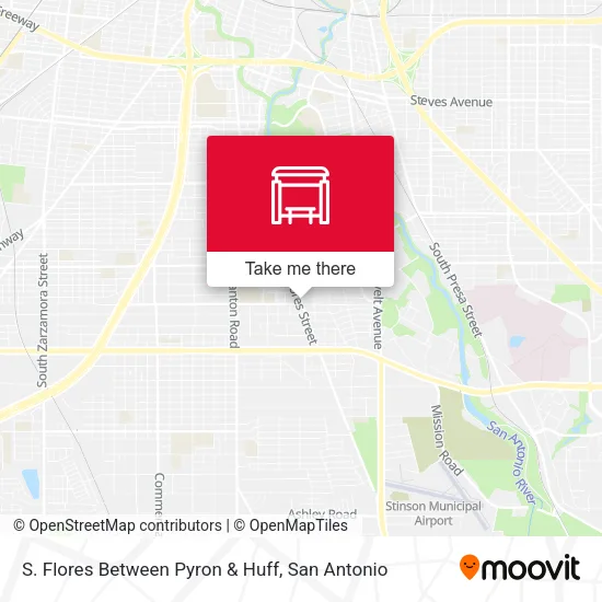 Mapa de S. Flores Between Pyron & Huff