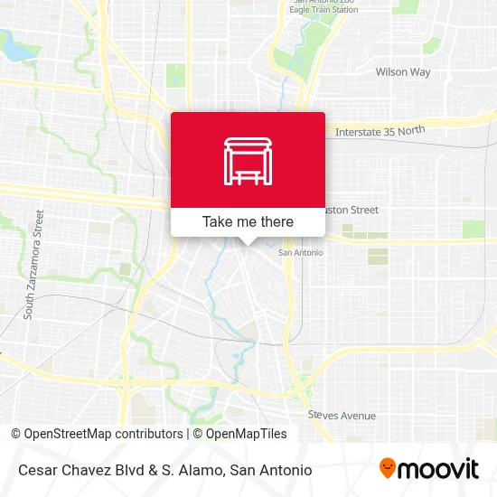 Cesar Chavez Blvd & S. Alamo map