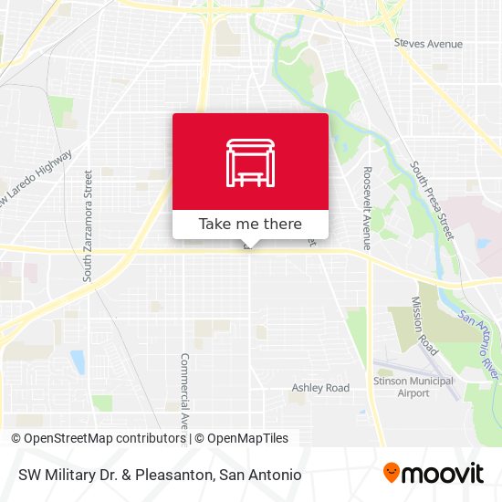 SW Military Dr. & Pleasanton map