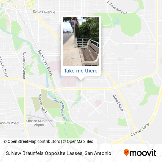 S. New Braunfels Opposite Lasses map
