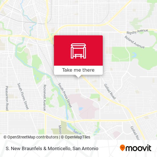 S. New Braunfels & Monticello map