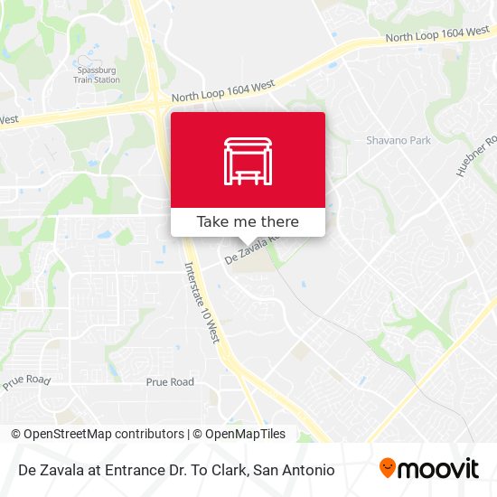 De Zavala at Entrance Dr. To Clark map
