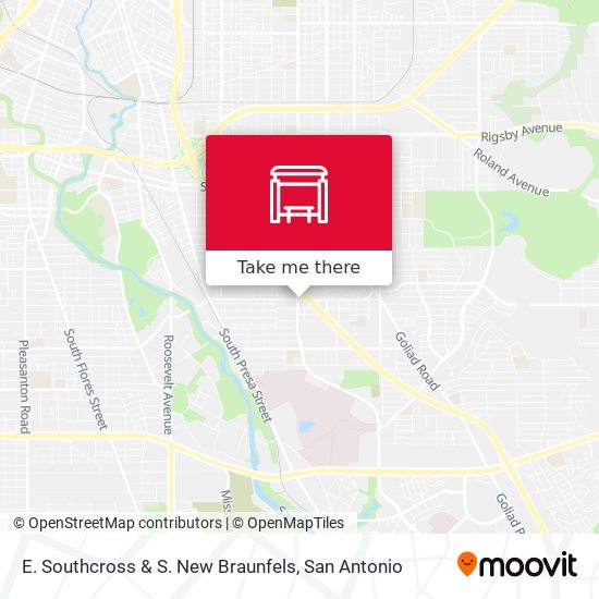 E. Southcross & S. New Braunfels map