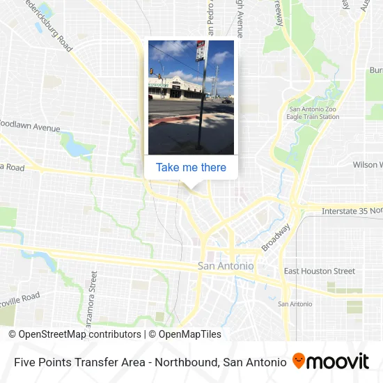 Mapa de Five Points Transfer Area - Northbound