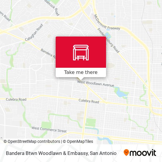 Bandera Btwn Woodlawn & Embassy map