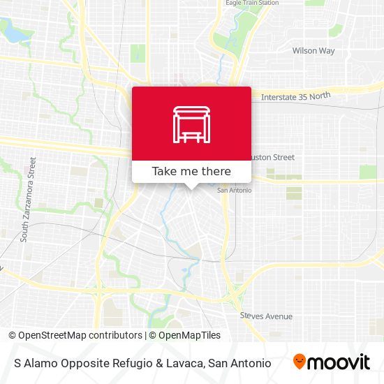 S Alamo Opposite Refugio & Lavaca map