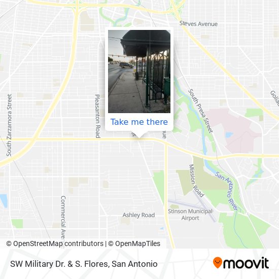 SW Military Dr. & S. Flores map