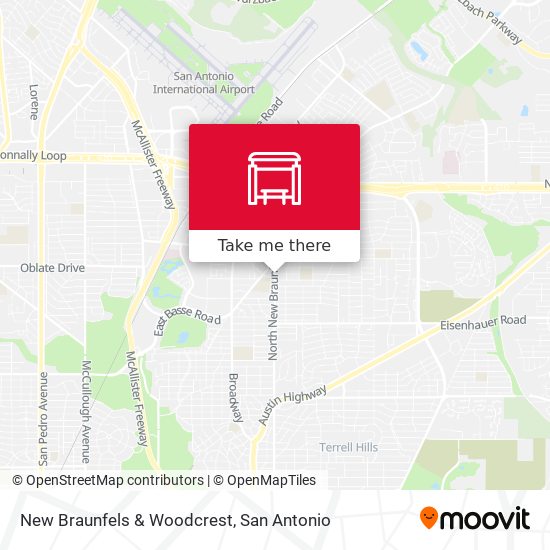 New Braunfels & Woodcrest map