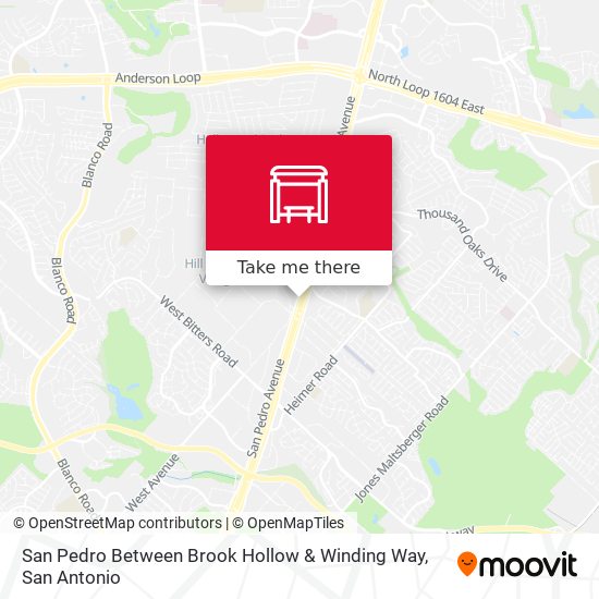 San Pedro Between Brook Hollow & Winding Way map