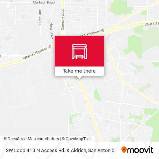 SW Loop 410 N Access Rd. & Aldrich map