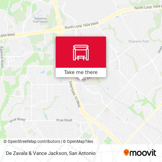 Mapa de De Zavala & Vance Jackson