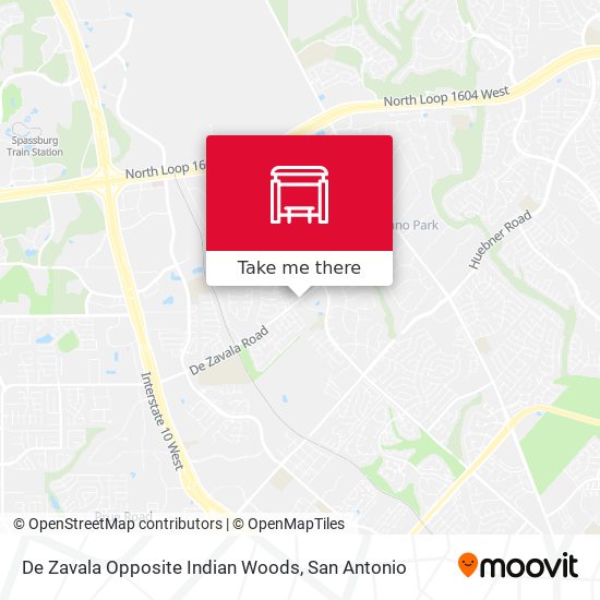 De Zavala Opposite Indian Woods map