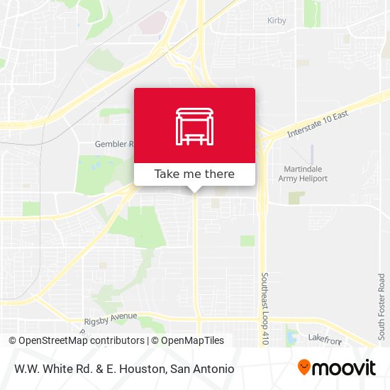 W.W. White Rd. & E. Houston map