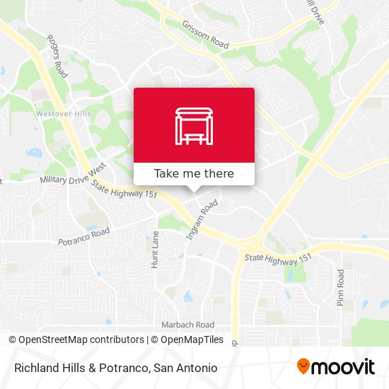 Richland Hills & Potranco map