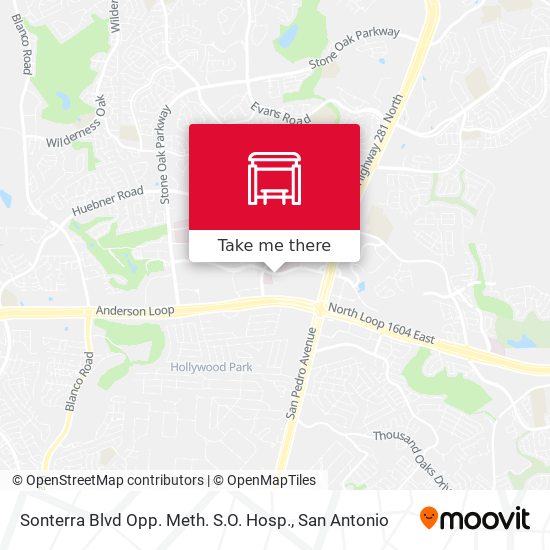 Sonterra Blvd Opp. Meth. S.O. Hosp. map