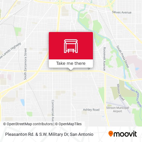 Pleasanton Rd. & S.W. Military Dr map