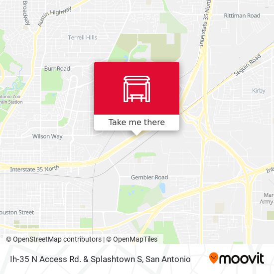 Ih-35 N Access Rd. & Splashtown S map