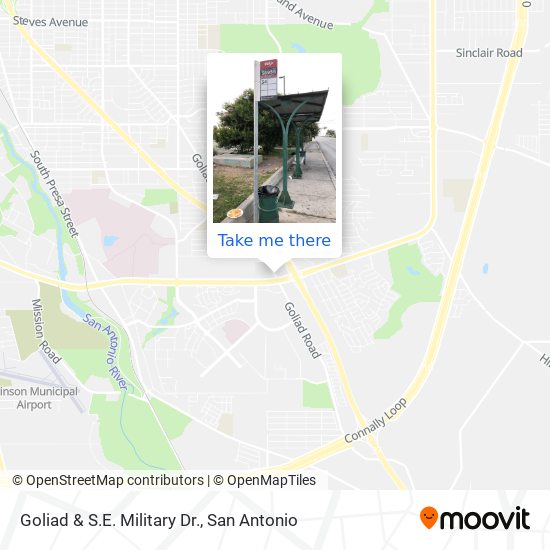 Mapa de Goliad & S.E. Military Dr.