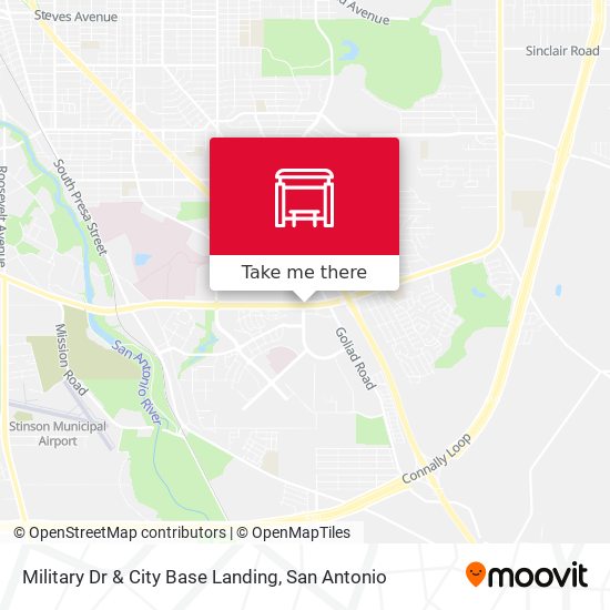 Military Dr & City Base Landing map