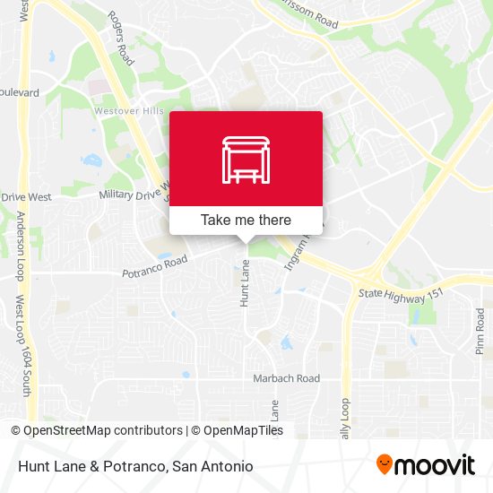Hunt Lane & Potranco map