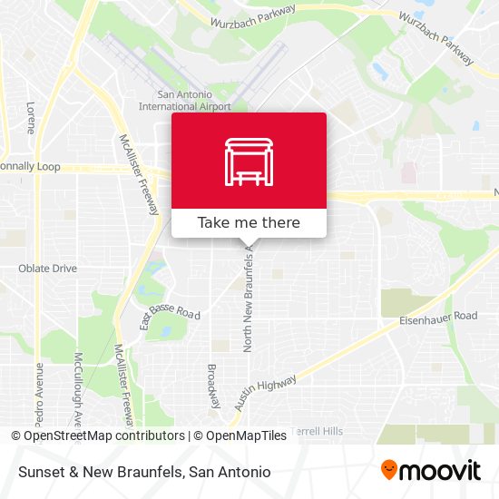 Sunset & New Braunfels map