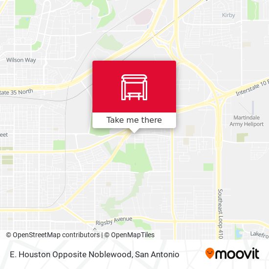 Mapa de E. Houston Opposite Noblewood