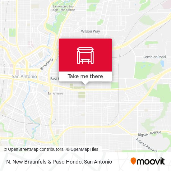 N. New Braunfels & Paso Hondo map