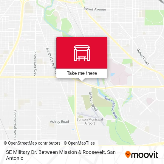 SE Military Dr. Between Mission & Roosevelt map