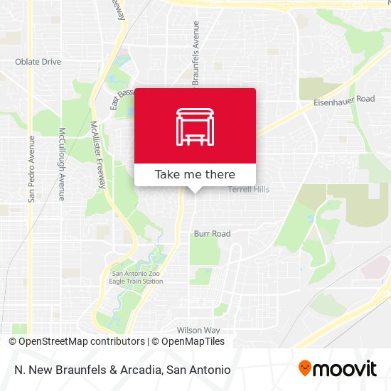 N. New Braunfels & Arcadia map