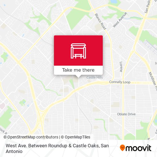 West Ave. Between Roundup & Castle Oaks map