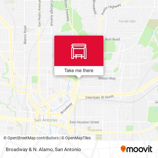Broadway & N. Alamo map