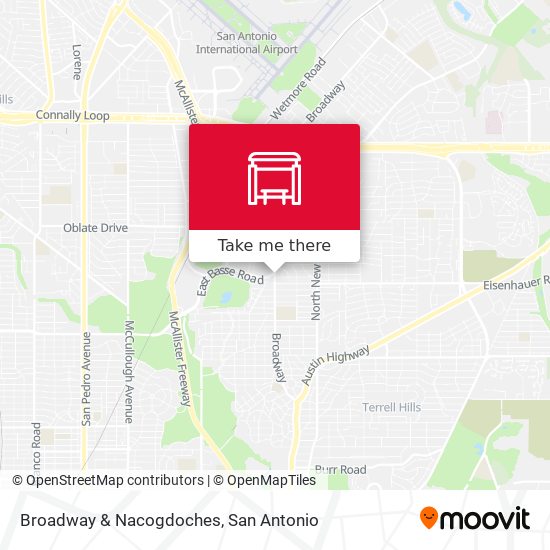 Broadway & Nacogdoches map