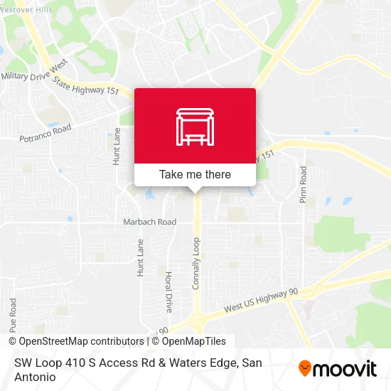 SW Loop 410 S Access Rd & Waters Edge map