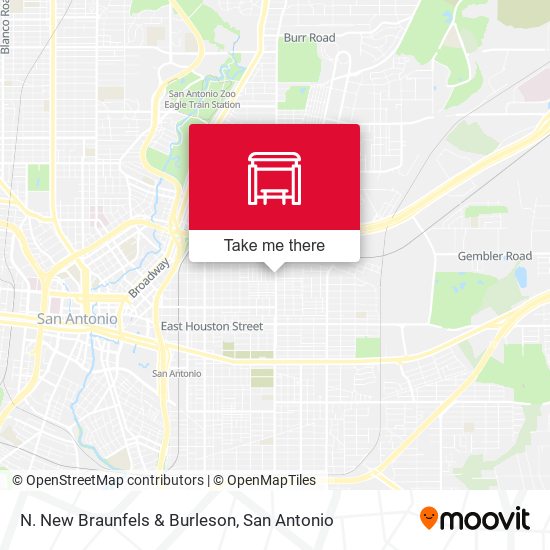 N. New Braunfels & Burleson map