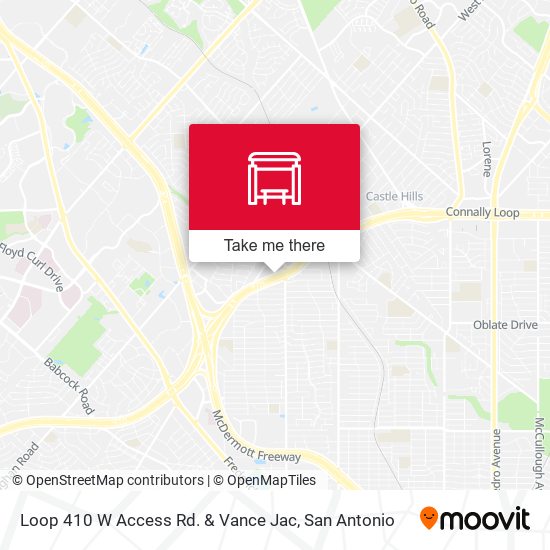 Loop 410 W Access Rd. & Vance Jac map