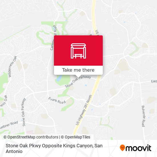 Stone Oak Pkwy Opposite Kings Canyon map