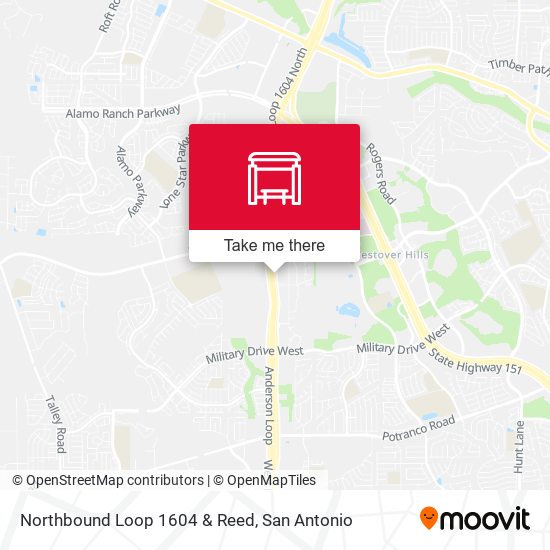 Northbound Loop 1604 & Reed map