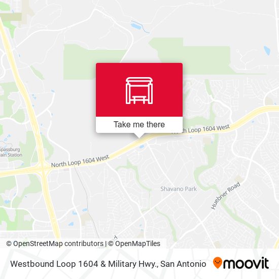 Westbound Loop 1604 & Military Hwy. map