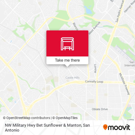 NW Military Hwy Bet Sunflower & Manton map
