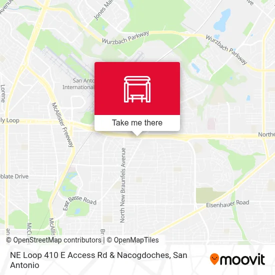 NE Loop 410 E Access Rd & Nacogdoches map