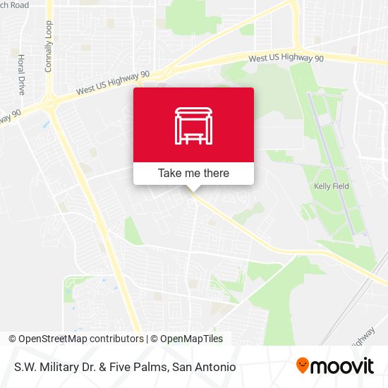 S.W. Military Dr. & Five Palms map