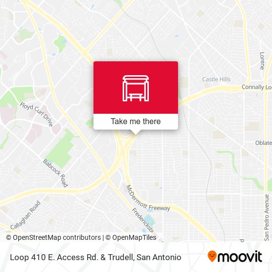 Loop 410 E. Access Rd. & Trudell map
