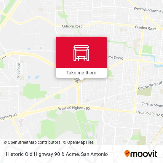 Historic Old Highway 90 & Acme map