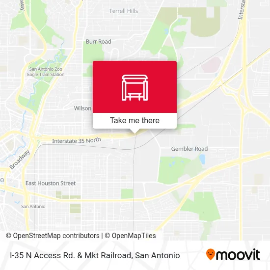 I-35 N Access Rd. & Mkt Railroad map