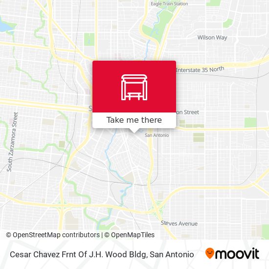Cesar Chavez Frnt Of J.H. Wood Bldg map