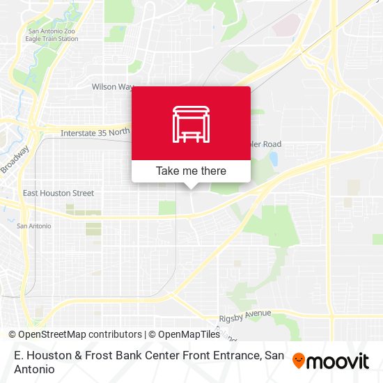 E. Houston & Frost Bank Center Front Entrance map