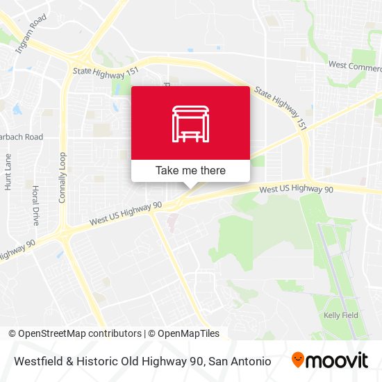 Westfield & Historic Old Highway 90 map
